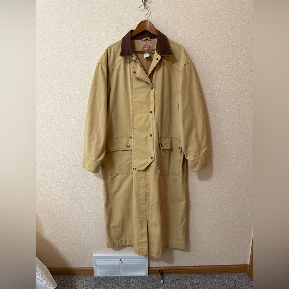 The Australian Outback Collection Coat Men Sz L Oilskin Drover Ranch Western Tan